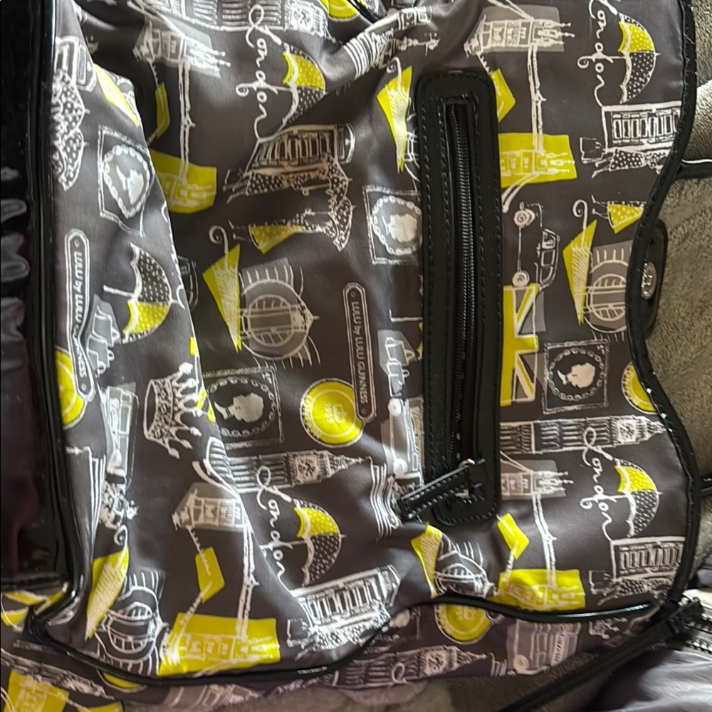 Vibrant Gray and Yellow Graphic Print Backpacks